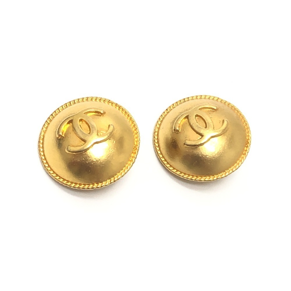 CHANEL Vintage Gold Logo Earrings